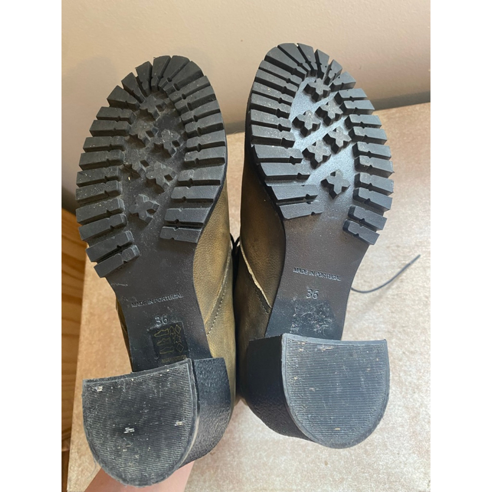 Unity In Diversity Leather Boots Block Heel Lace-… - image 6